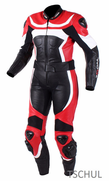 726) zweiteilige Damen Motorrad-kombi Rindsleder *RED*