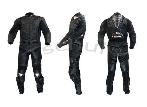 (770) Zweiteilige Motorrad-Lederkombi *All Black*