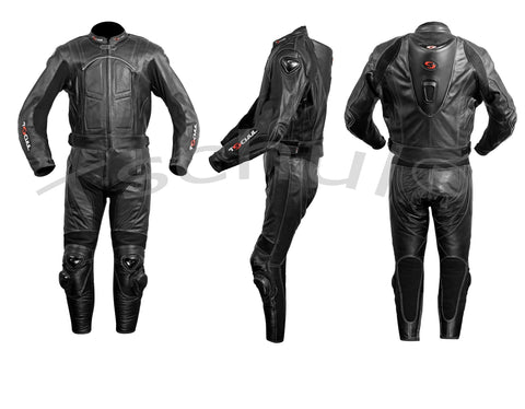 787 Herren-Motorradkombi Zweiteiler All Black