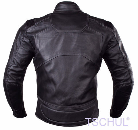 (0850) TSCHUL Racing Motorrad Lederjacke *PREMIUM-QUALITY* All Black