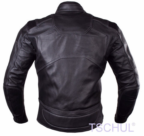 (0850) TSCHUL Racing Motorrad Lederjacke *PREMIUM-QUALITY* All Black