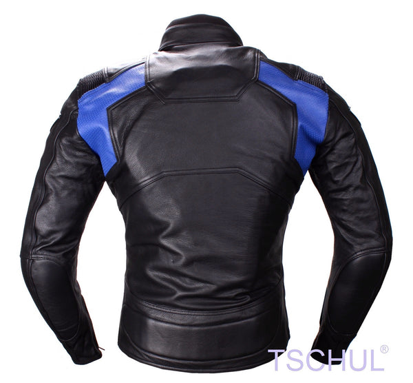 (0850) TSCHUL Racing Motorrad Lederjacke *PREMIUM-QUALITY* Blue