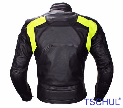 (0850) TSCHUL Racing Motorrad Lederjacke *PREMIUM-QUALITY* Fluorescent