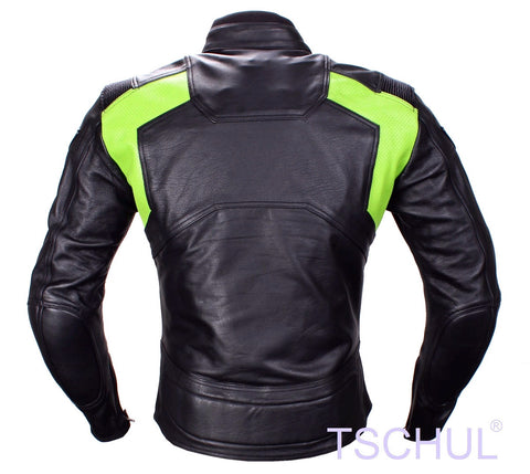 (0850) TSCHUL Racing Motorrad Lederjacke *PREMIUM-QUALITY* Green