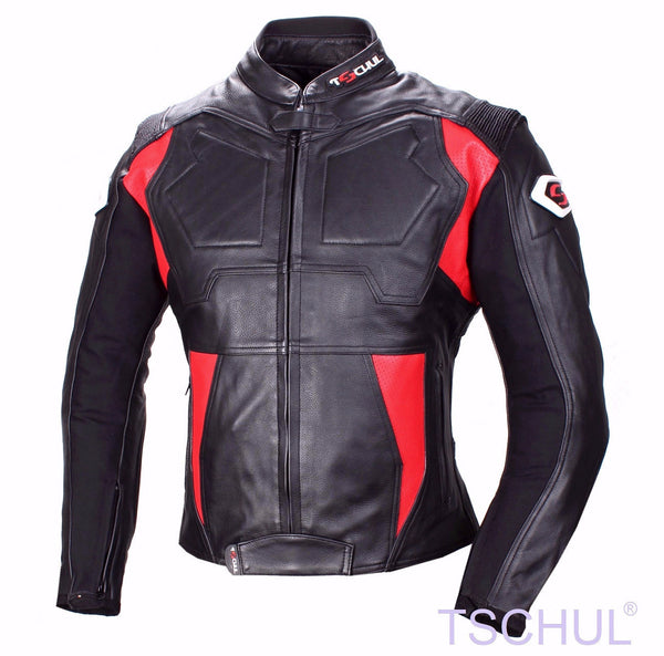 (0850) TSCHUL Racing Motorrad Lederjacke *PREMIUM-QUALITY* RED