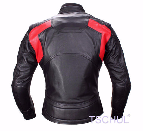 (0850) TSCHUL Racing Motorrad Lederjacke *PREMIUM-QUALITY* RED