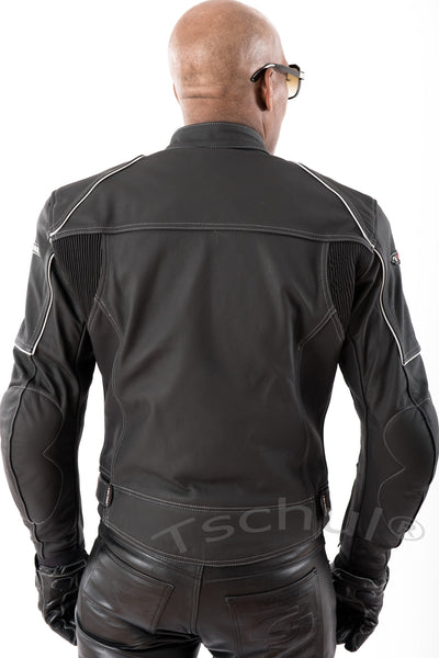 (820) Sportliche Motorrad-Lederjacke Herren in *MATT-LEDER*