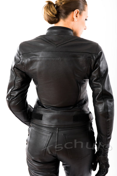 5700 Damen Lederjacke All Black