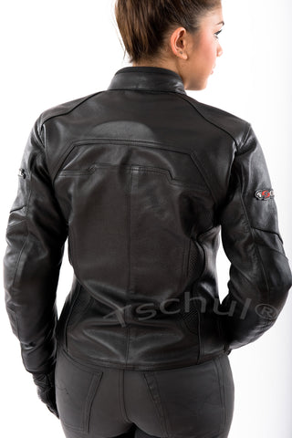 840 Damen Lederjacke All Black