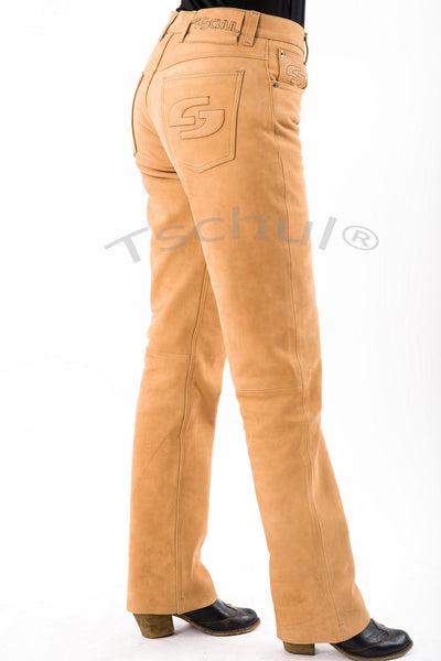 414 Damen-Nubuklederhose "OLD-SKIN" Beige