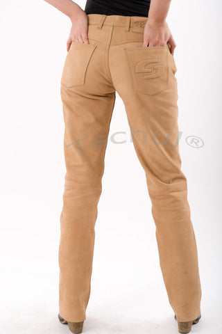 414 Damen-Nubuklederhose "OLD-SKIN" Beige