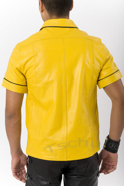 102 Herren Lederhemd Yellow 'ANILIN-LEDER'