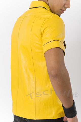 102 Herren Lederhemd Yellow 'ANILIN-LEDER'