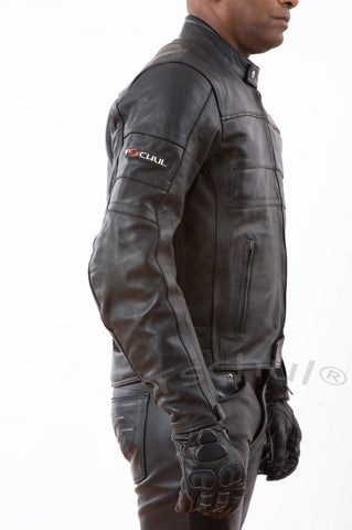(837) Herren Motorrad Lederjacke *CLASSIC* All-Black